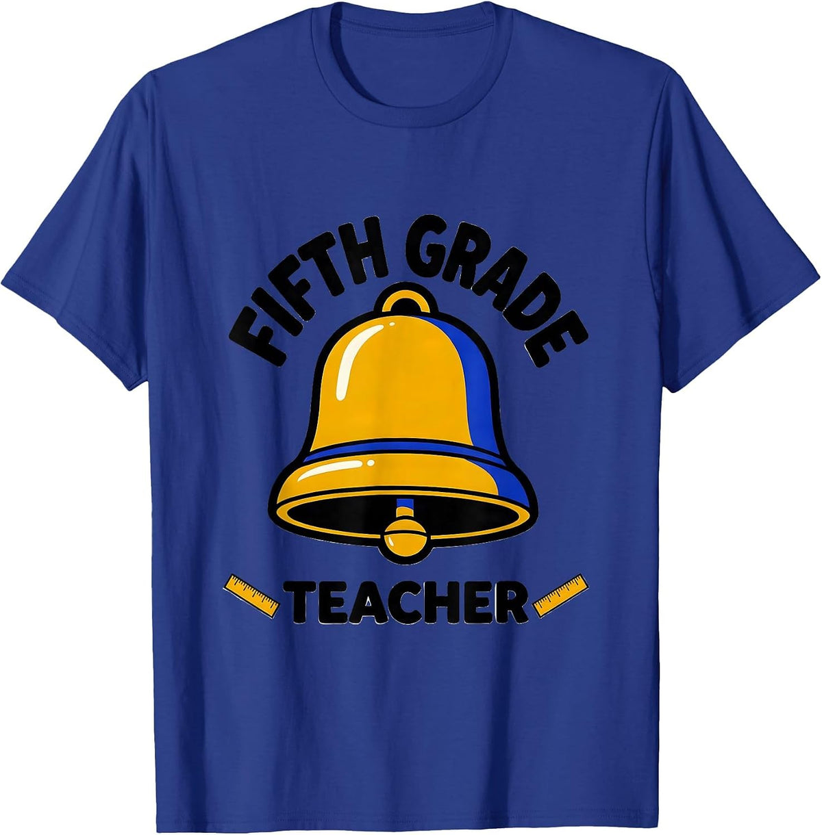 Men's Fifth Grade Teacher Cartoon School Bell Back to School T-Shirt - Royal Blue