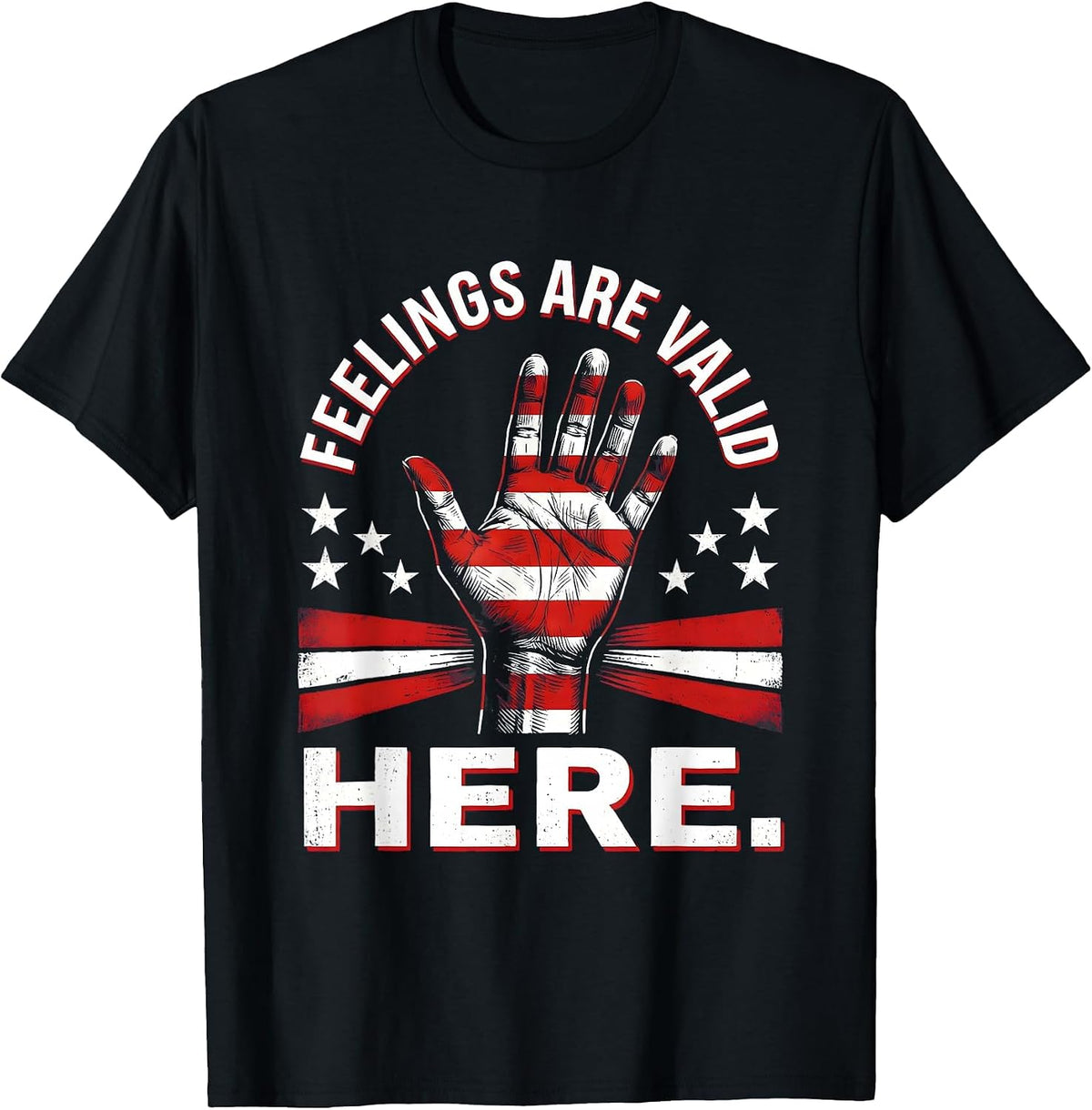 Men's Feelings Are Valid Mental Health Awareness Design T-Shirt - Black