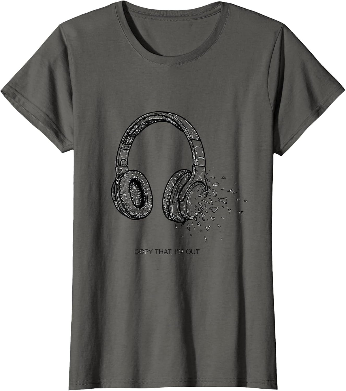 Women's Copy That, I'm Out Funny Ham Radio Operator Hobbyist Humor T-Shirt - Asphalt Grey