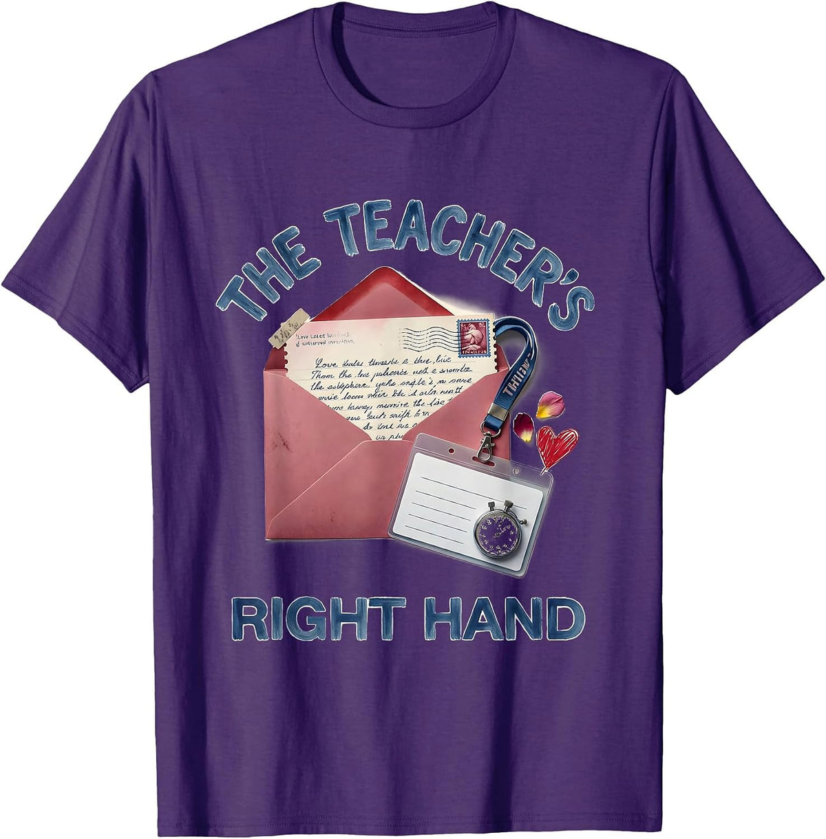 Men's The Teacher's Right Hand Funny Paraprofessional Back To T-Shirt - Purple