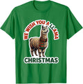Men's We Wish You A Llama Christmas Funny Llama Lover Gift T-Shirt - Kelly Green