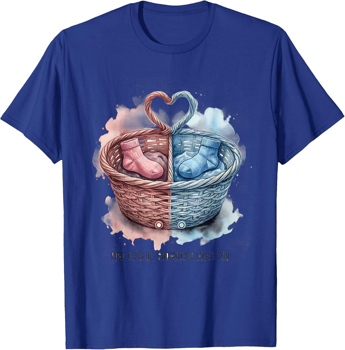 Men's Pink Or Blue, Godmother Loves You Playful Family T-Shirt - Royal Blue