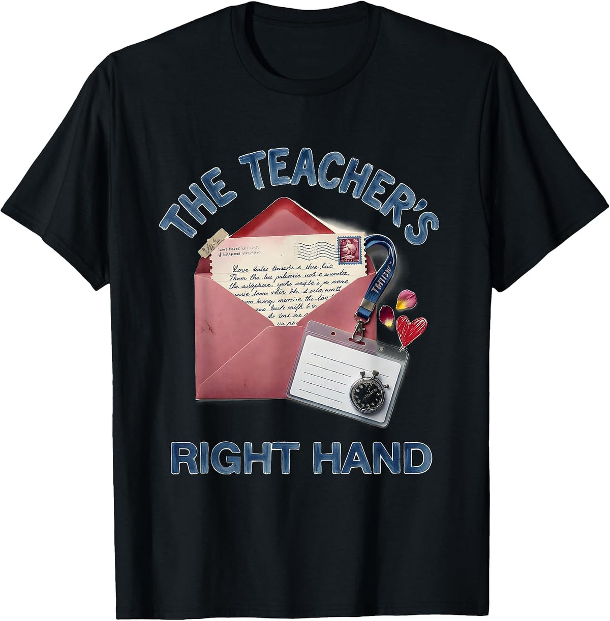 Men's The Teacher's Right Hand Funny Paraprofessional Back To T-Shirt - Black
