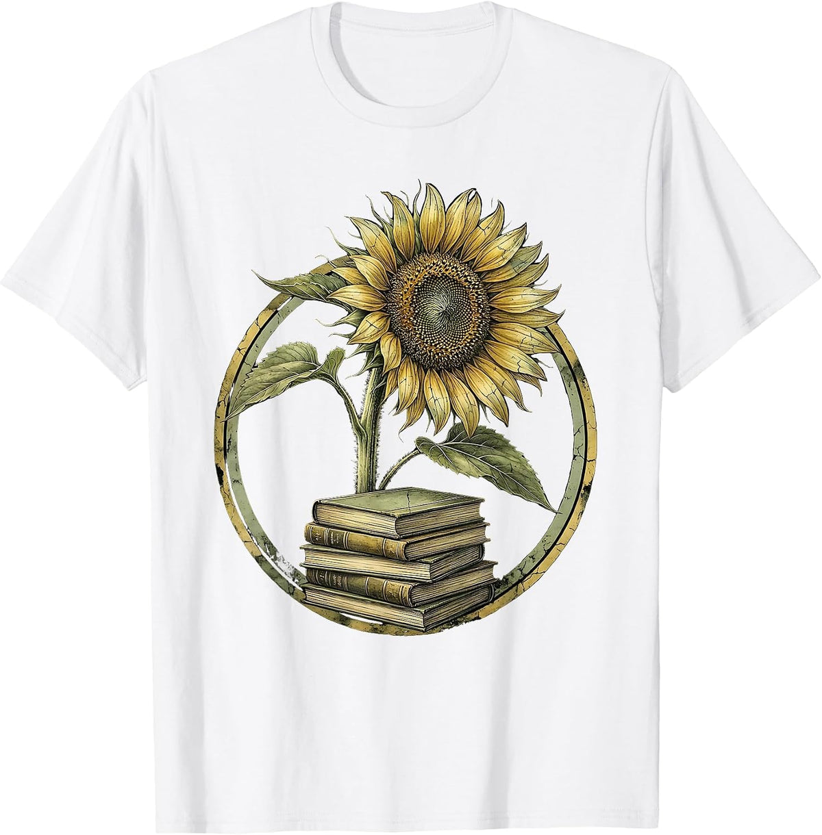 Men's Paraprofessional Sunflower Books Graphic Tee T-Shirt - White
