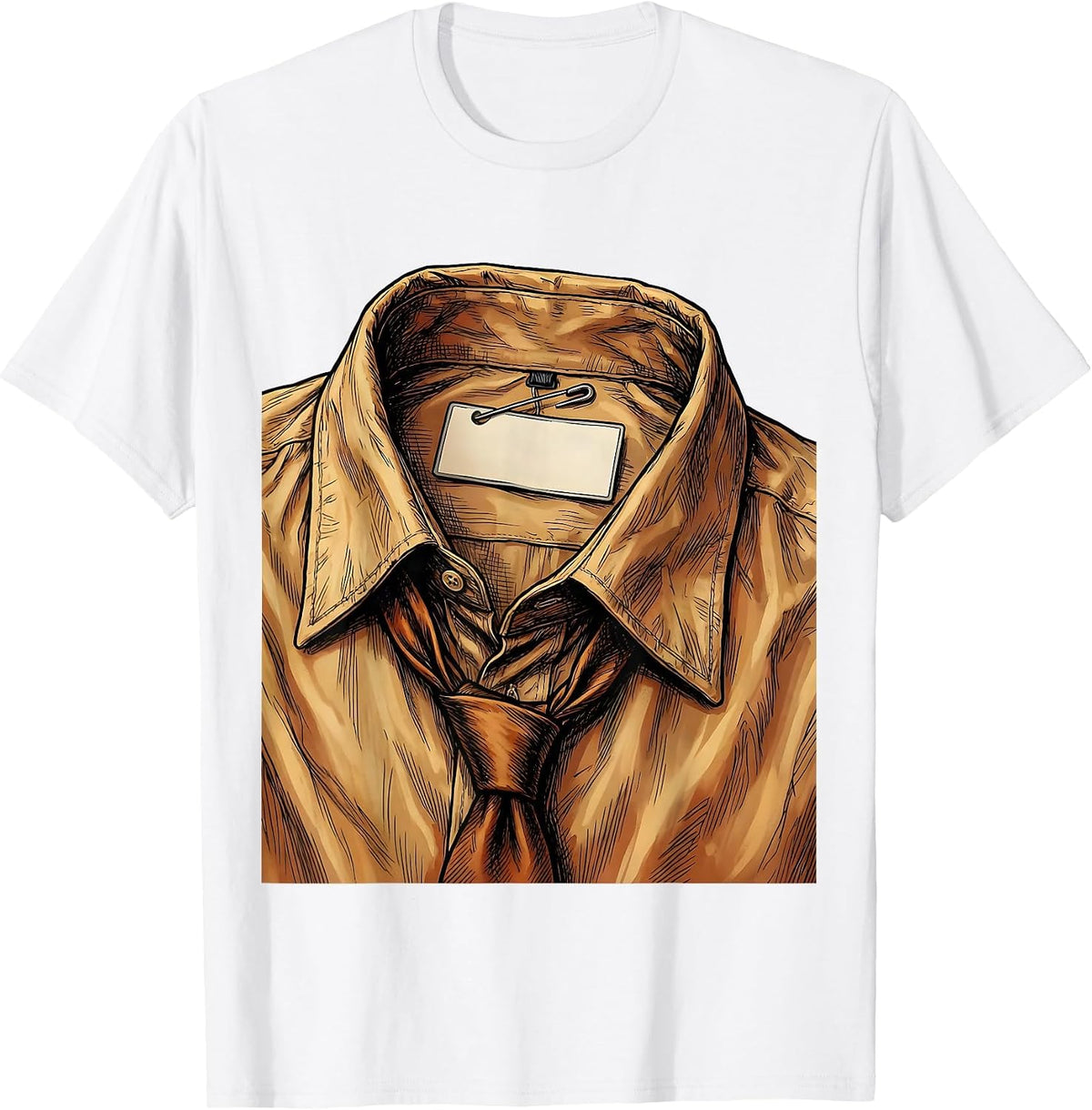 Men's Substitute Teacher Badge Graphic Design T-Shirt - White
