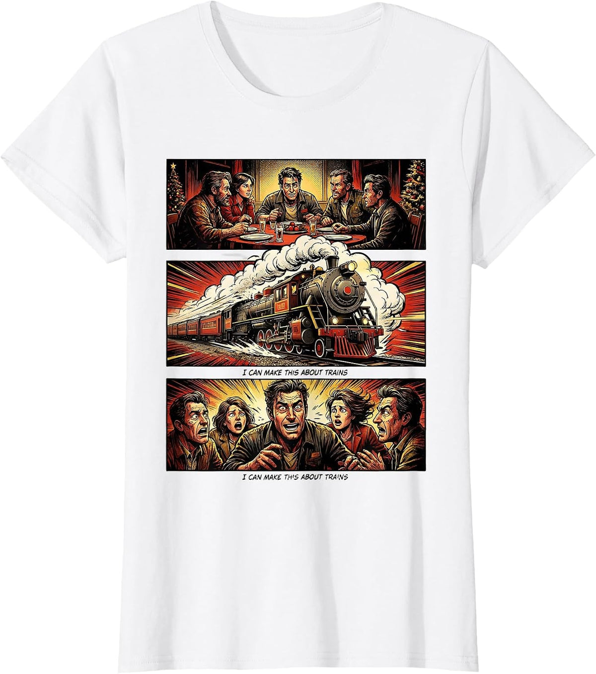 I Can Make This About Trains Funny Train Enthusiast Hobbyist T-Shirt - White