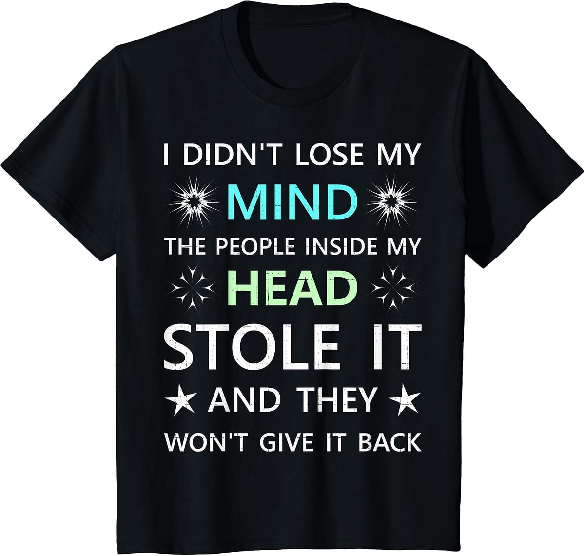I Didn't Lose My Mind the People Inside My Head Stole it T-Shirt - Black