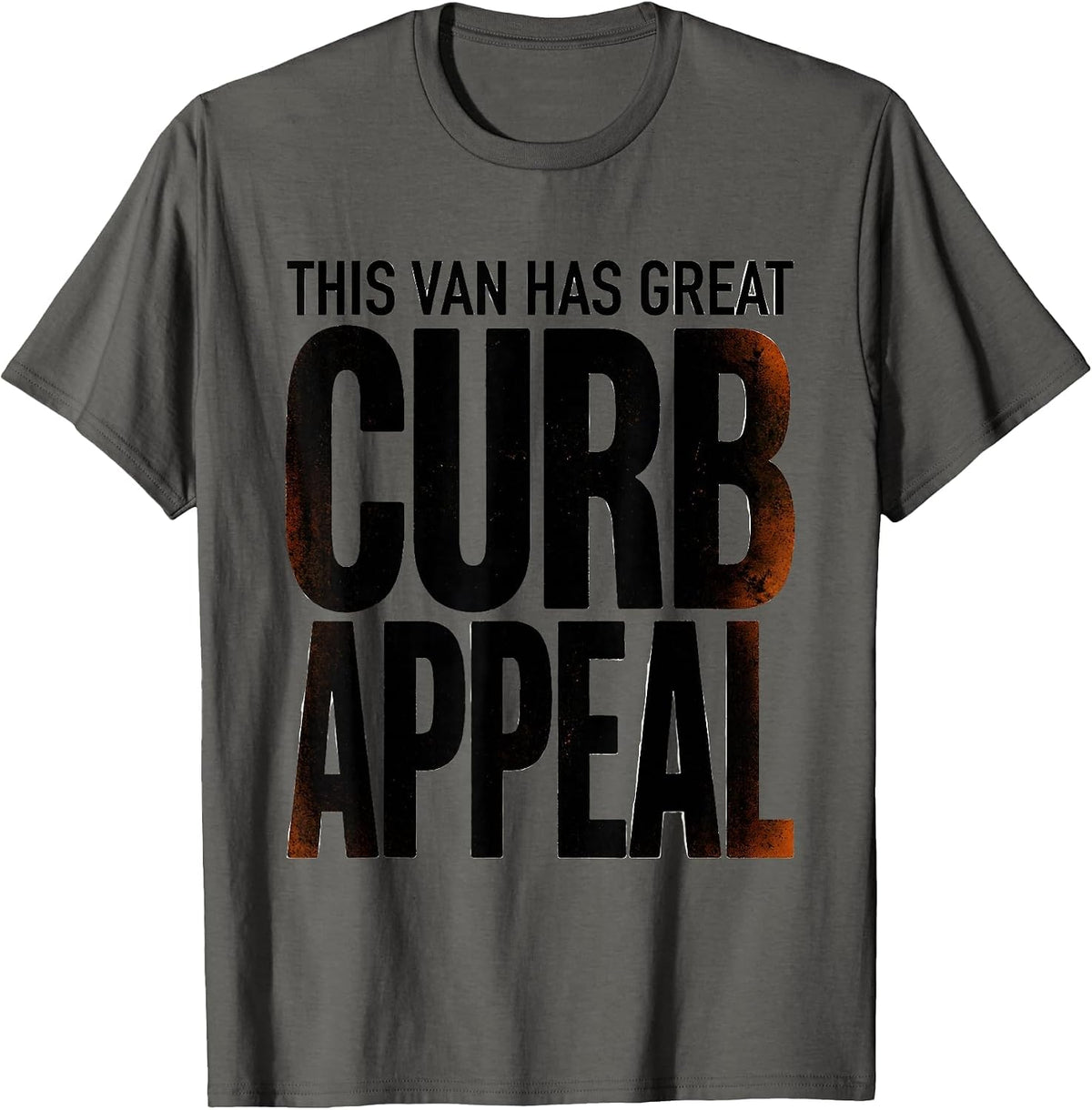 Men's THIS VAN HAS GREAT CURB APPEAL Retro Van Life Nomads Vanlife T-Shirt - Asphalt Grey