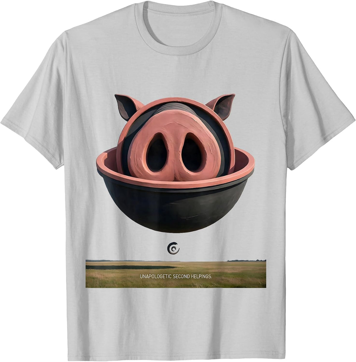 Men's Unapologetic Second Helpings Funny Pig Farm Animal Lover T-Shirt - Silver Grey