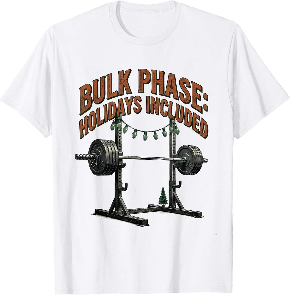 Men's Bulk Phase: Holidays Included Vintage Weightlifting T-Shirt - White