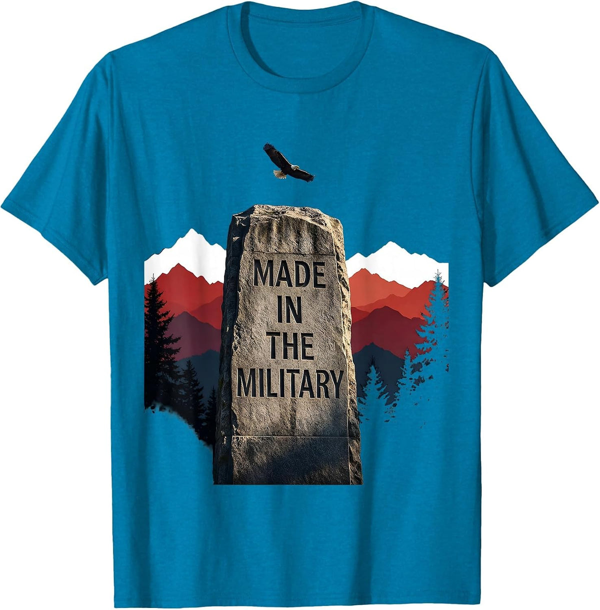 Made in the Military Veteran Pride Design T-Shirt - Sapphire Blue