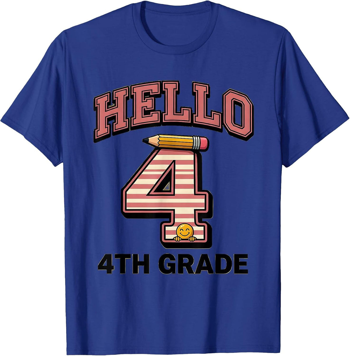 Hello 4th Grade Cute Back To School Teacher Student First T-Shirt - Royal Blue