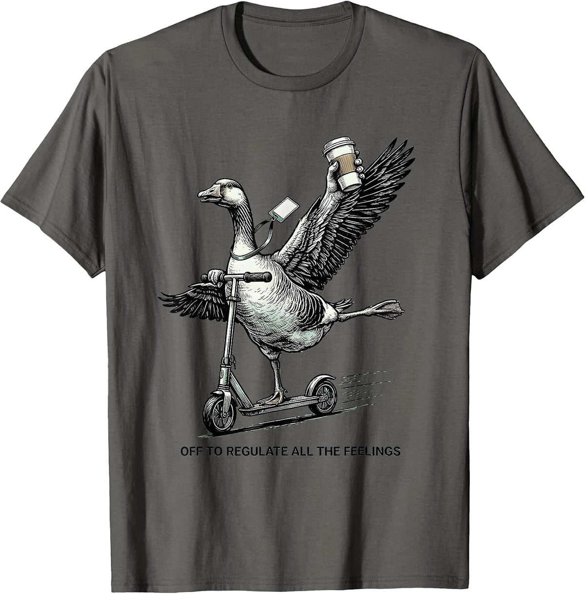 Off to Regulate All the Feelings Funny Mental Health T-Shirt - Asphalt Grey