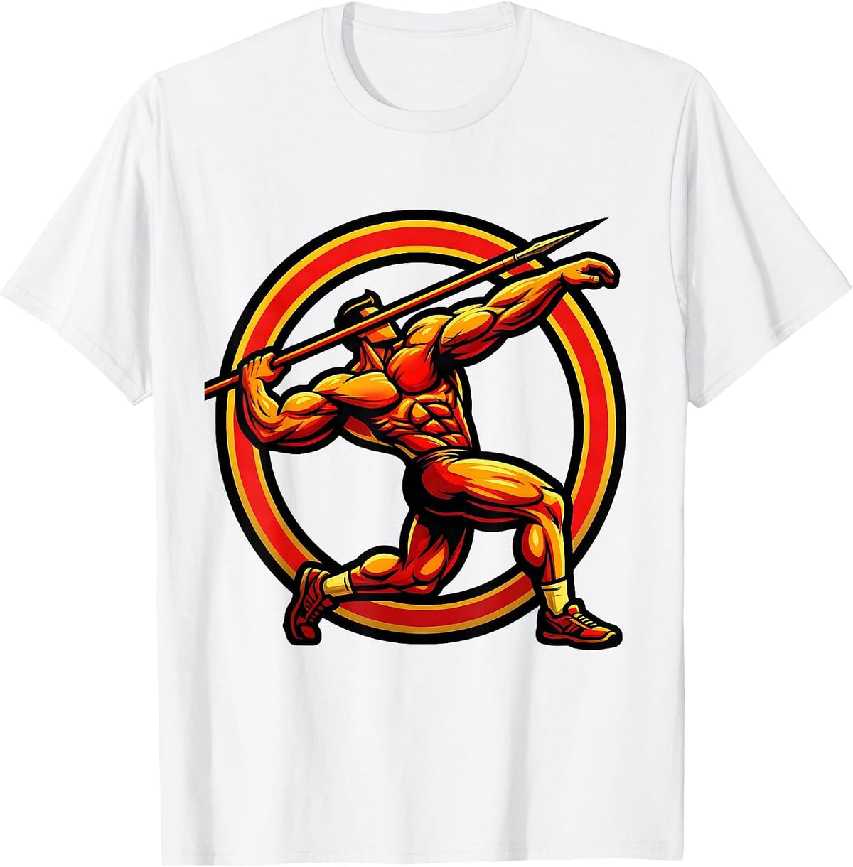 Men's Javelin Thrower Peak Release Athletic Graphic T-Shirt - White