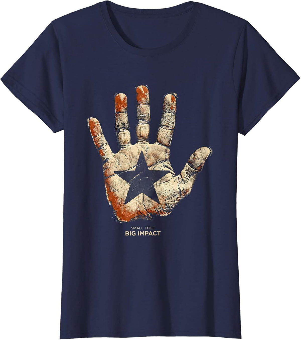 Women's Small Title Big Impact Paraprofessional Design T-Shirt - Navy Blue
