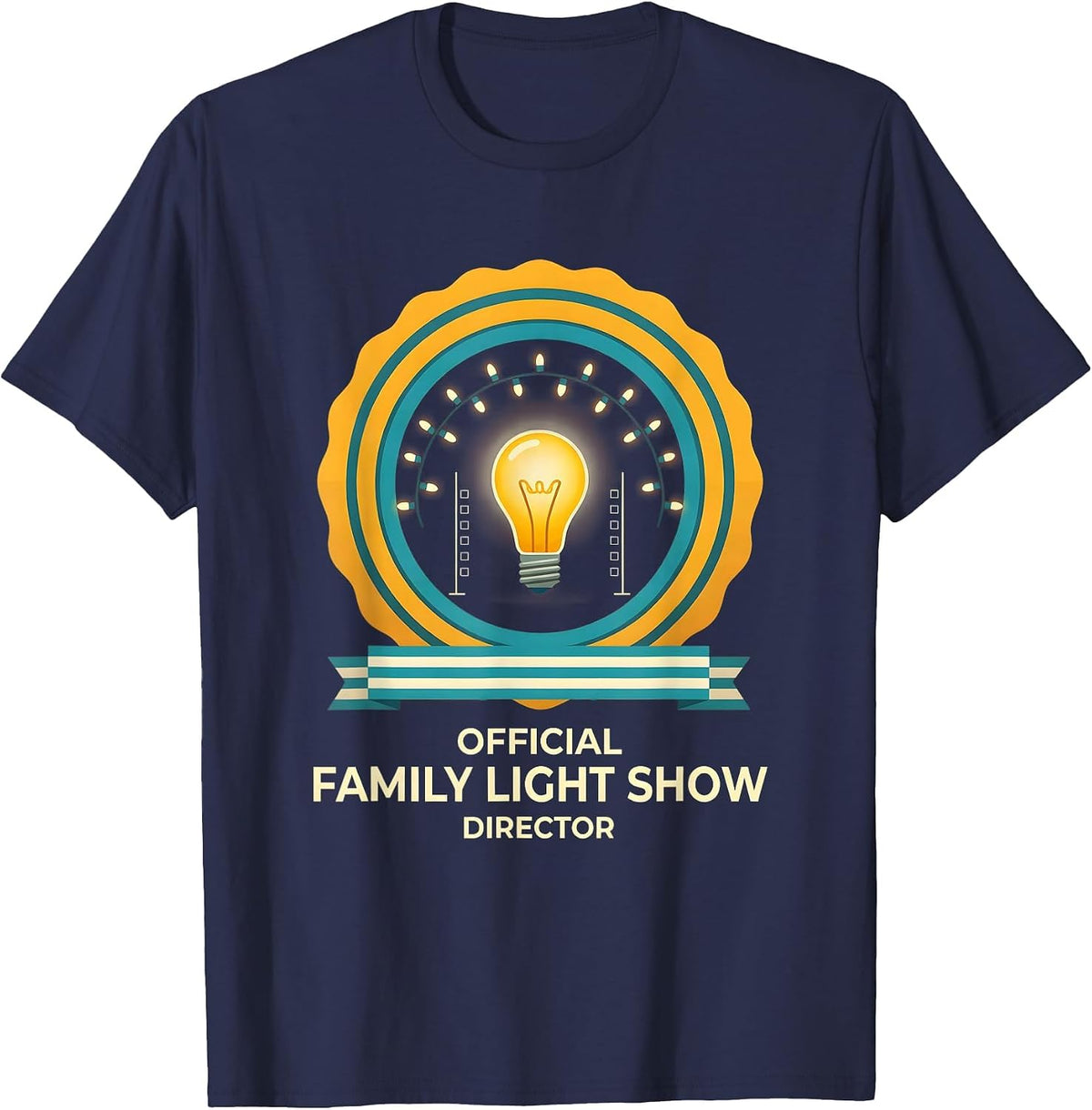 Men's Official Family Light Show Director Funny Matching Family T-Shirt - Navy Blue
