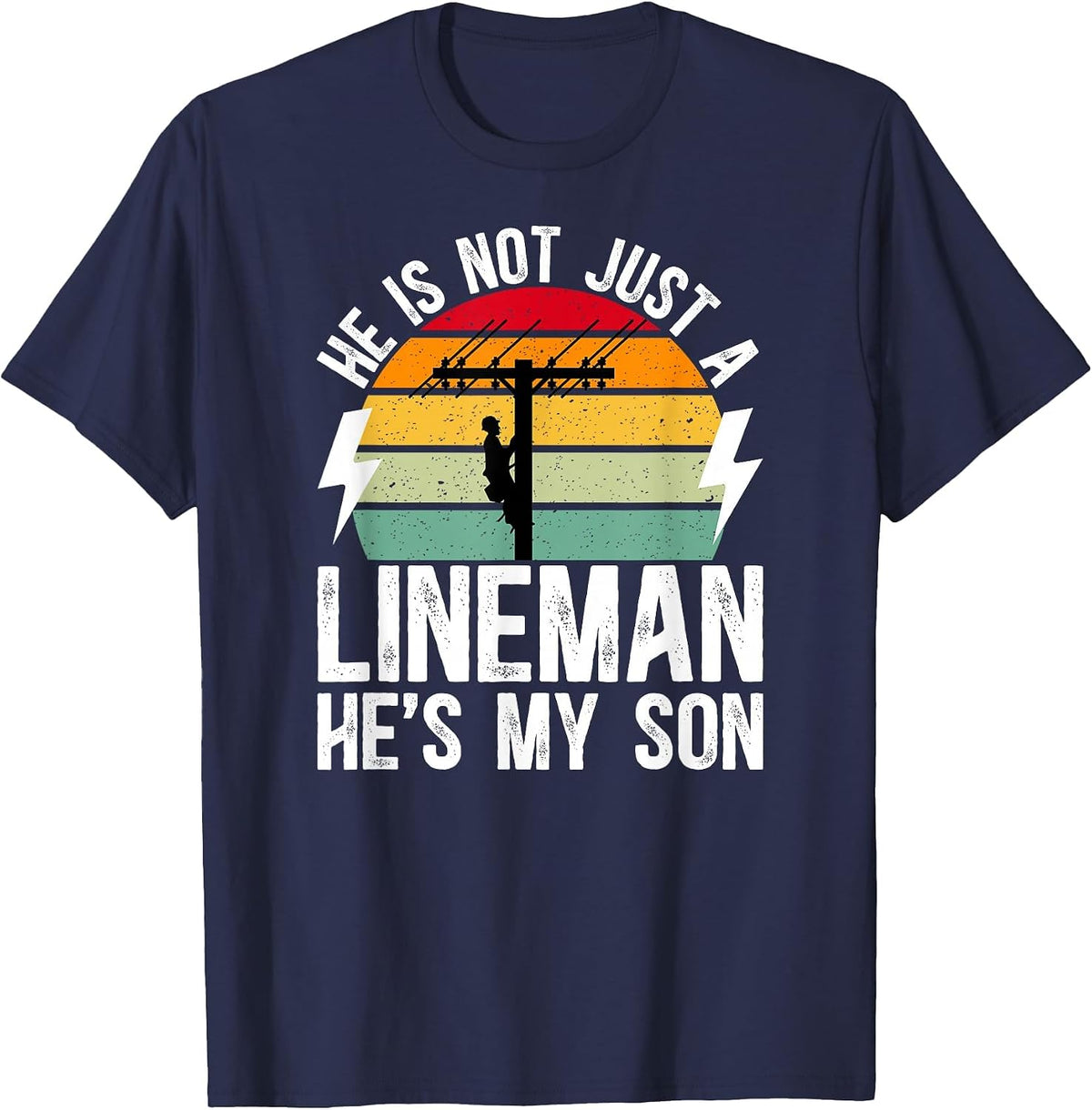 He's My Son Lineman Mom of A Lineman Mama Line Mother T-Shirt - Navy Blue