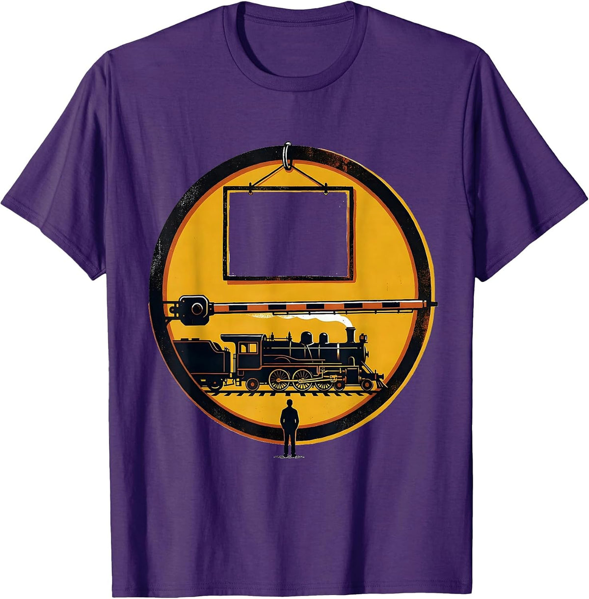 Steam Train Badge Locomotive Enthusiast Humor T-Shirt - Purple