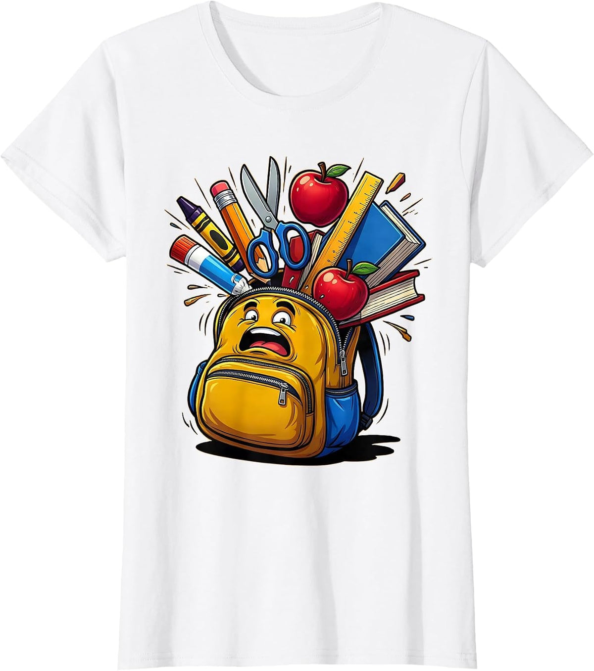 Paraprofessional Overflowing Backpack Graphic T-Shirt - White