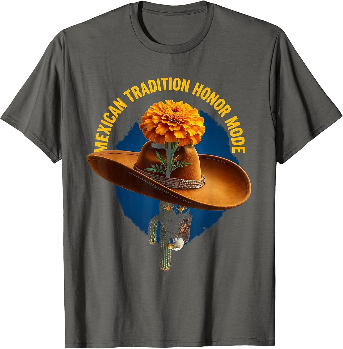 5 de Mayo Mexican Tradition Honor Mode Design T-Shirt - Asphalt Grey