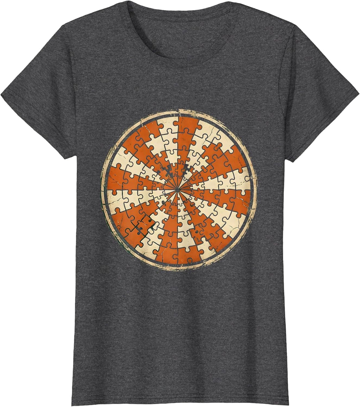 Women's Paraprofessional Colorful Puzzle Pieces Graphic T-Shirt - Dark Heather Grey