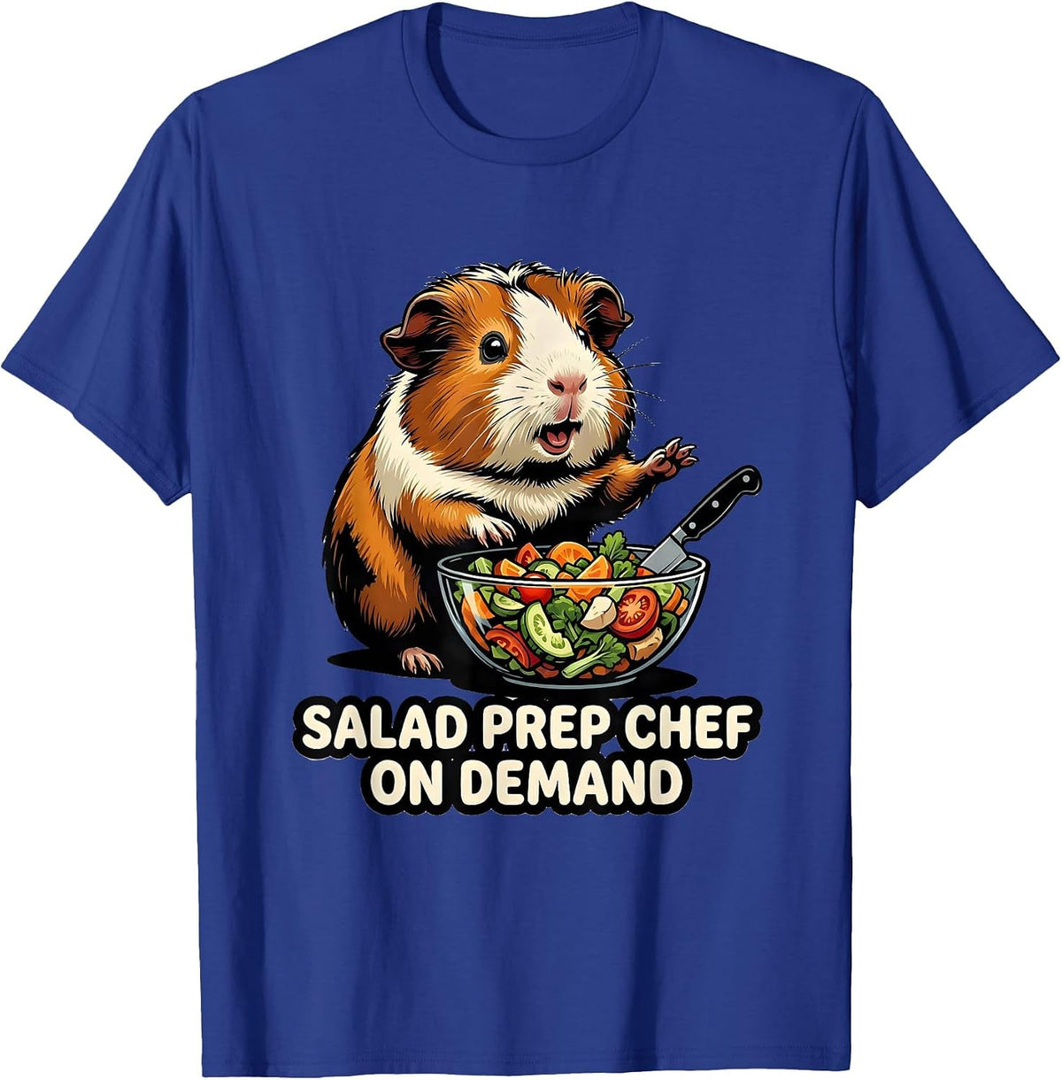 Men's Salad Prep Chef On Demand Funny Guinea Pig Owner Pet Lover T-Shirt - Royal Blue