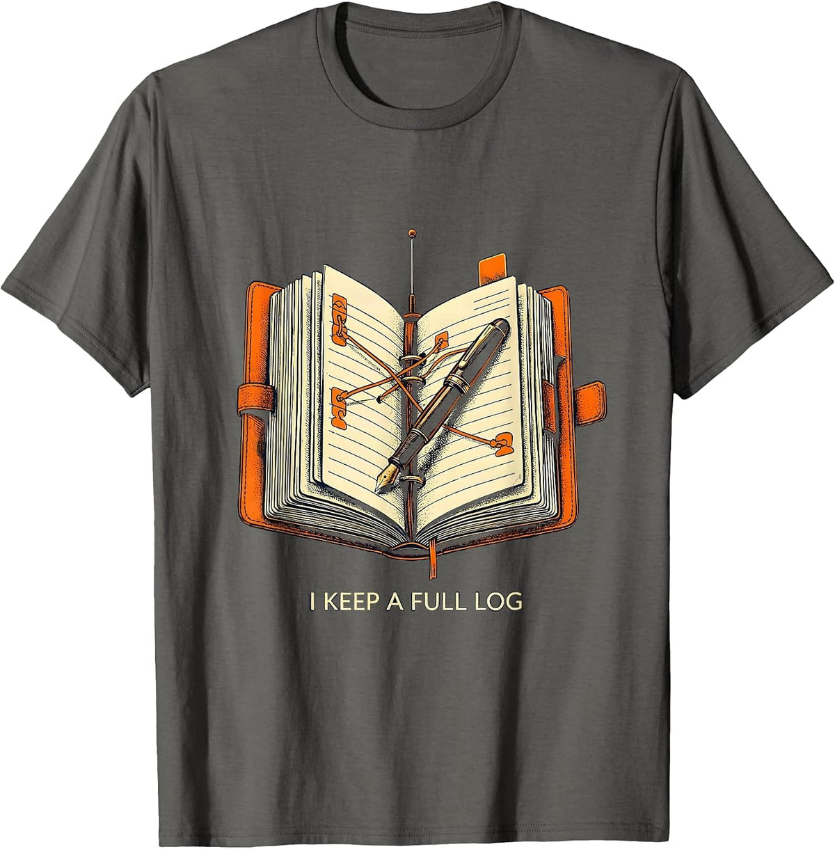 I Keep A Full Log Funny Ham Radio Operator Hobbyist Humor T-Shirt - Asphalt Grey