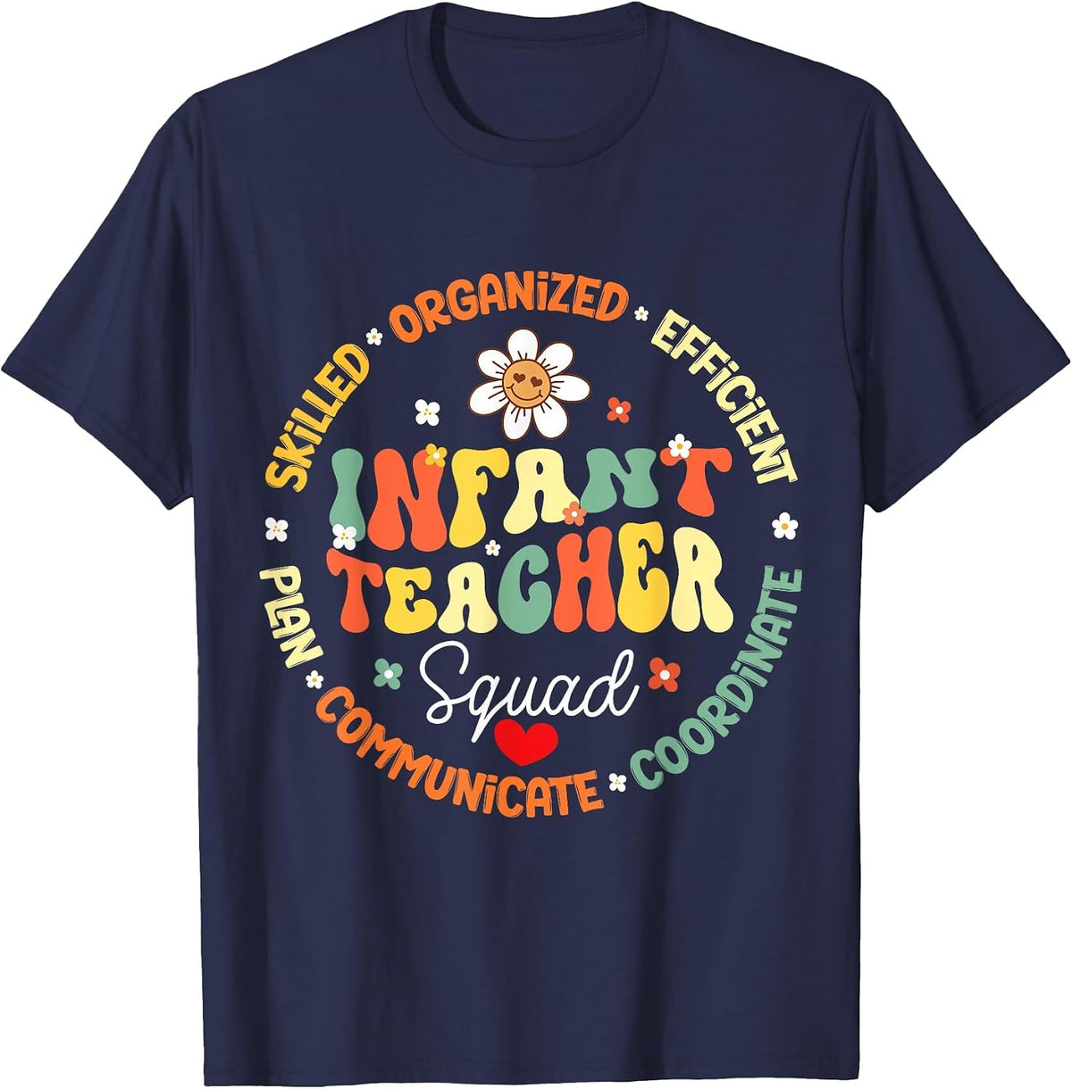 Infant Room Squad Teacher Matching Funny Back to School T-Shirt - Navy Blue