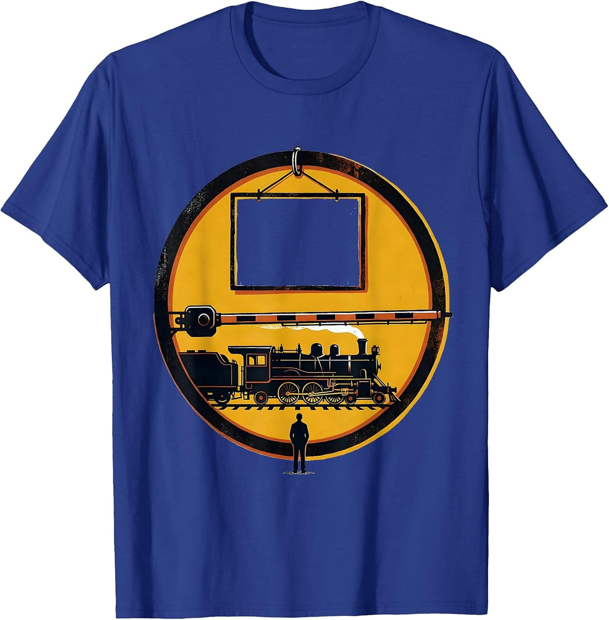Steam Train Badge Locomotive Enthusiast Humor T-Shirt - Royal Blue