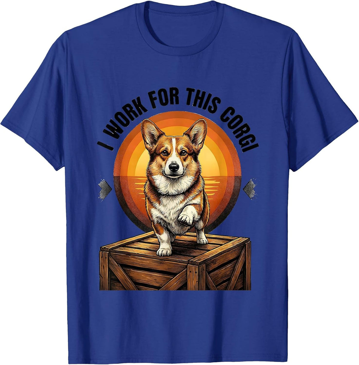 Men's I Work For This Corgi Funny Corgi Dog Owner Gift T-Shirt - Royal Blue