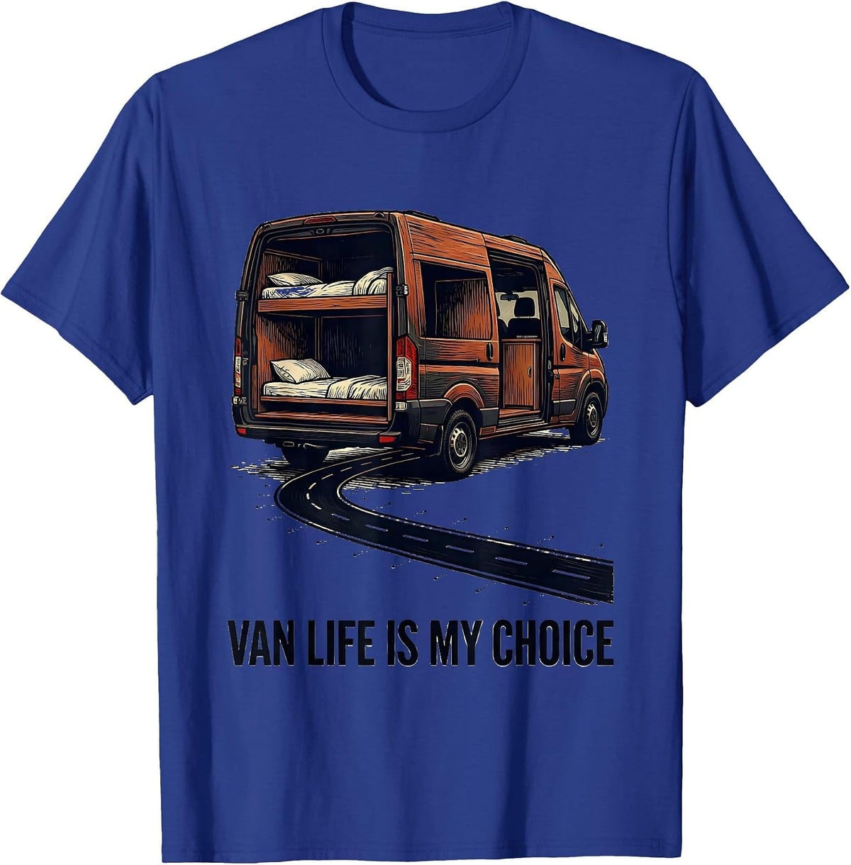 Van Life Is My Choice Retro Van Dwellers Nomads Pride T-Shirt - Royal Blue