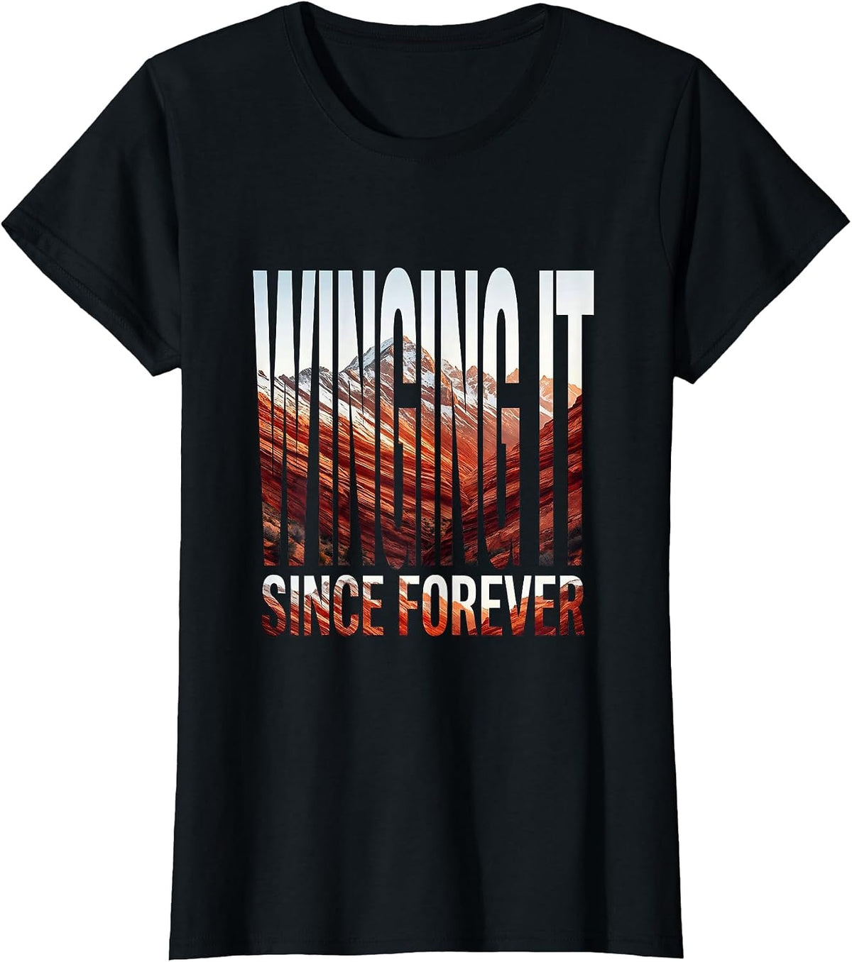 Winging It Since Forever Substitute Teacher T-Shirt - Black