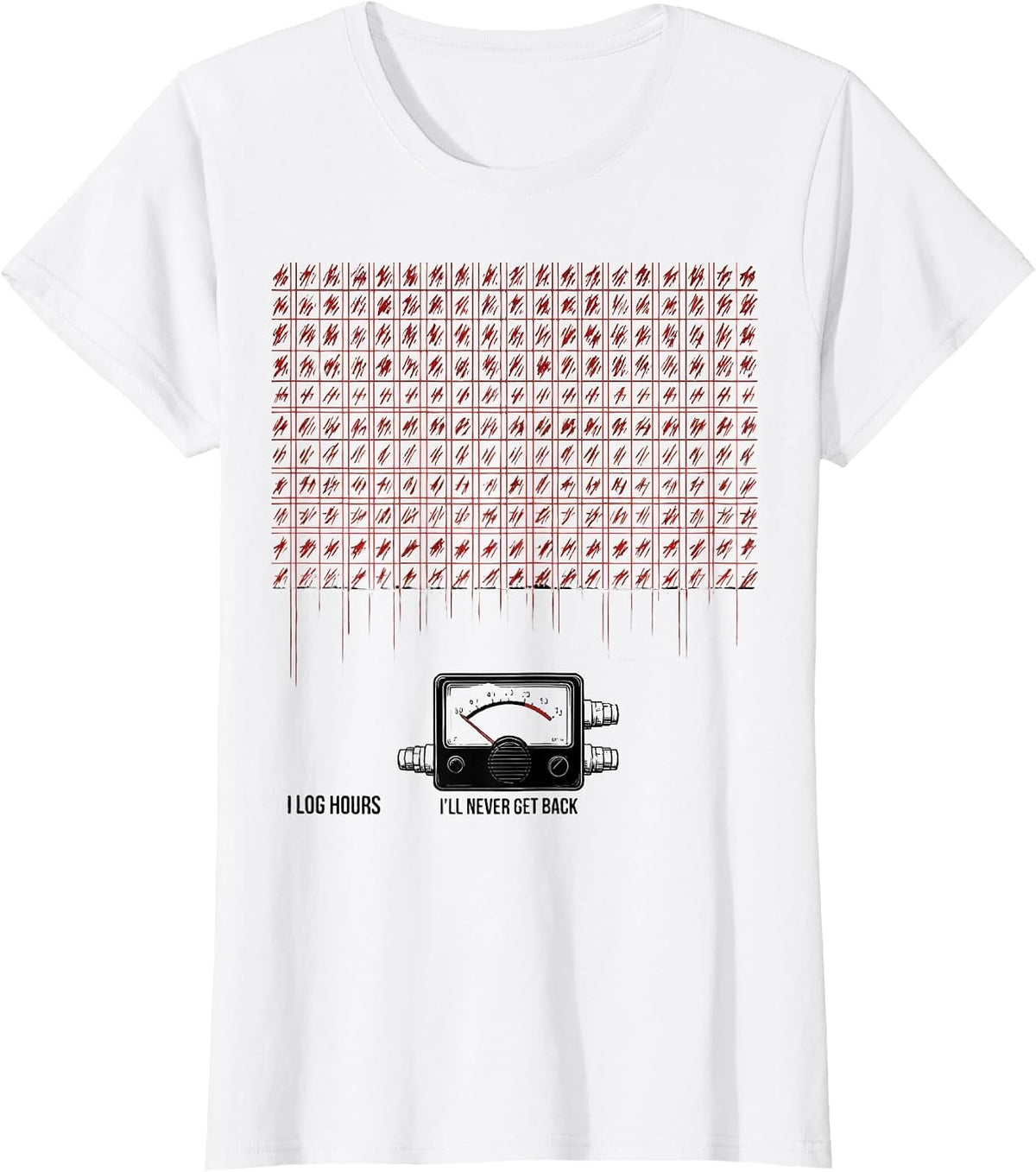 Women's I Log Hours I'll Never Get Back Funny Ham Radio Operator T-Shirt - White