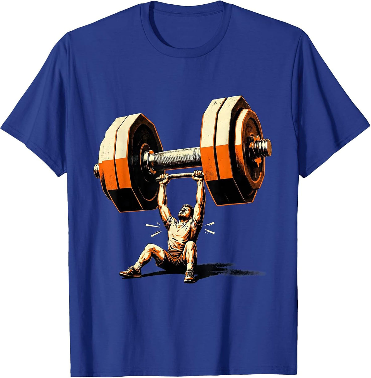 Men's Lifter Hex Dumbbell Stencil Graphic Gym Humor T-Shirt - Royal Blue