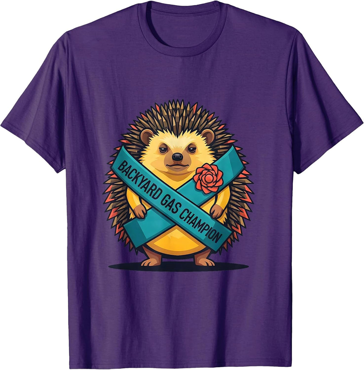Men's Backyard Gas Champion Funny Fart Meme Adult Humor T-Shirt - Purple