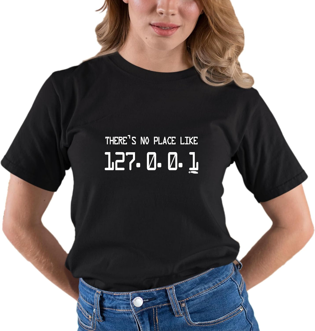 Go All Out Adult There's No Place Like 127.0.0.1 T-Shirt - Black