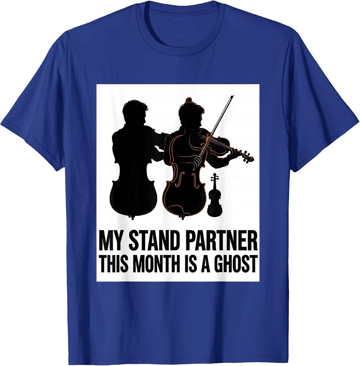 Men's My Stand Partner This Month Is A Ghost Funny Music Teacher T-Shirt - Royal Blue