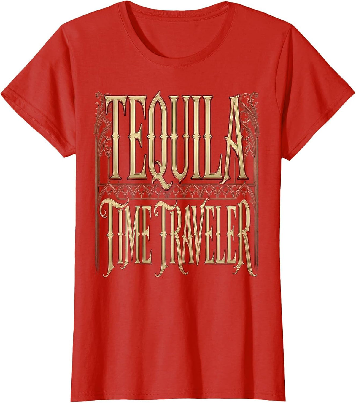 Tequila Time Traveler Cinco de Mayo Design T-Shirt - Red