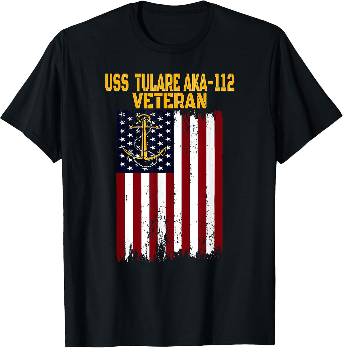 USS Tulare AKA-112 LKA-112 Amphibious Cargo Ship Veteran Day T-Shirt - Black