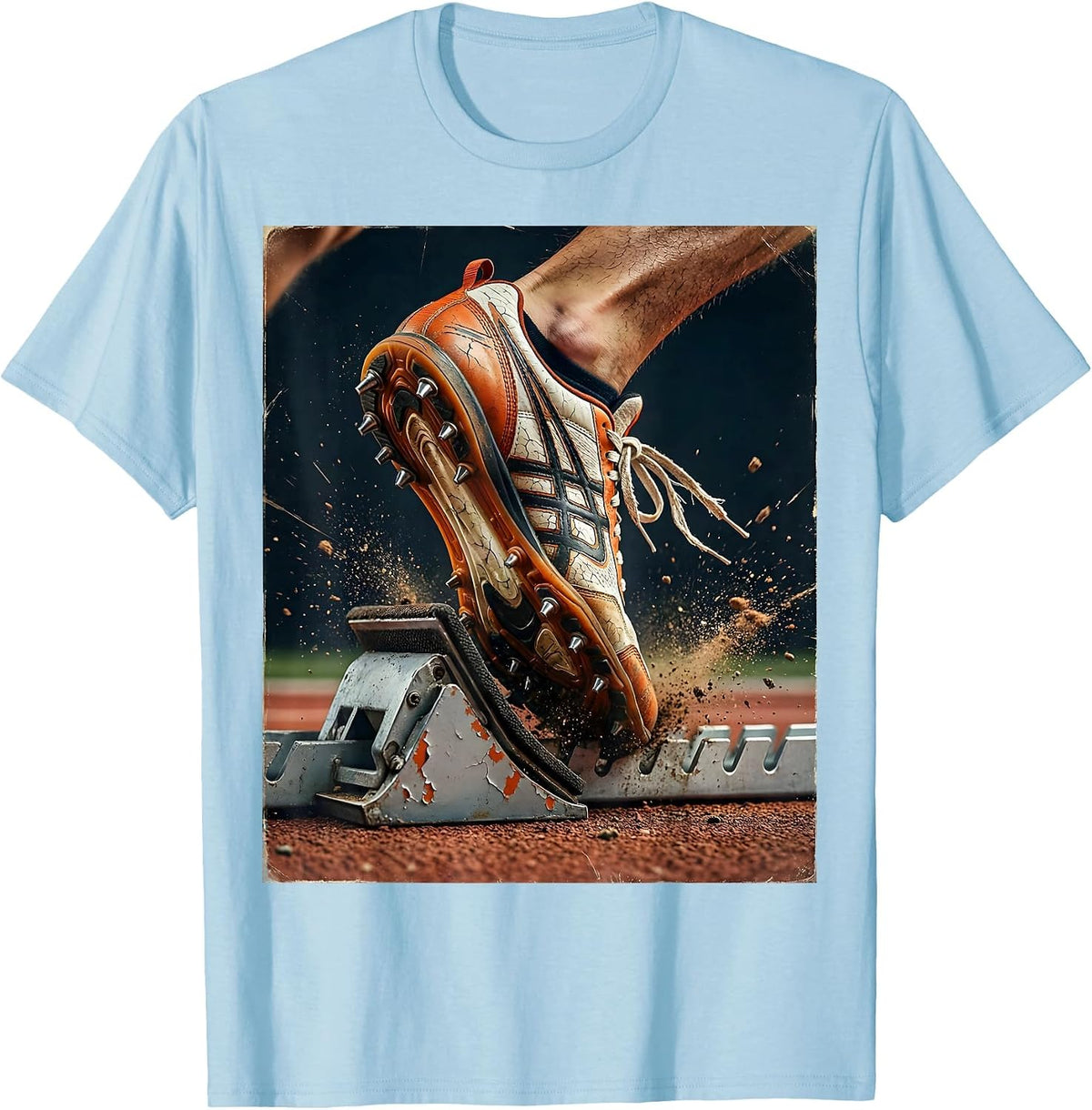 Men's Sprinter Starting Block Launch Graphic T-Shirt - Baby Blue