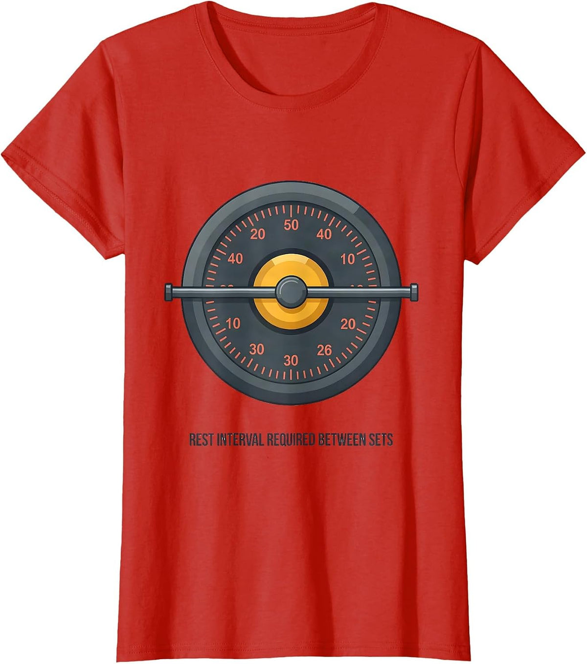 Rest Interval Required Between Sets Funny Gym Workout T-Shirt - Red