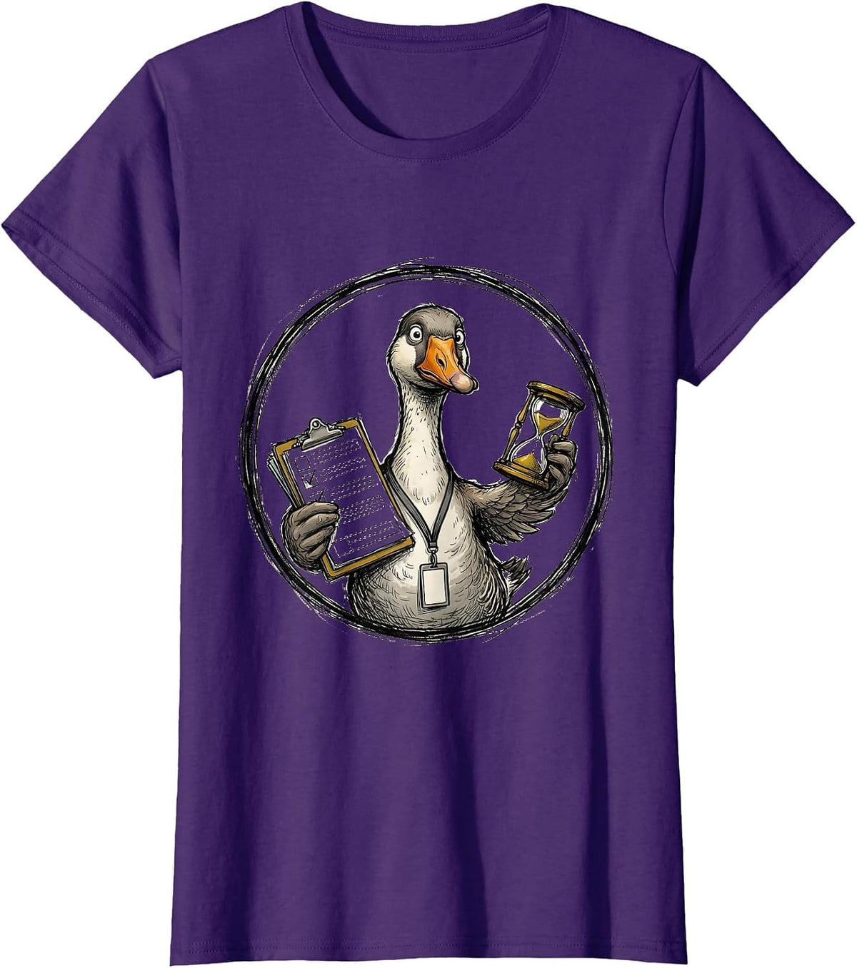 Women's Goose Balancing Work Funny Paraprofessional SPED Teacher T-Shirt - Purple