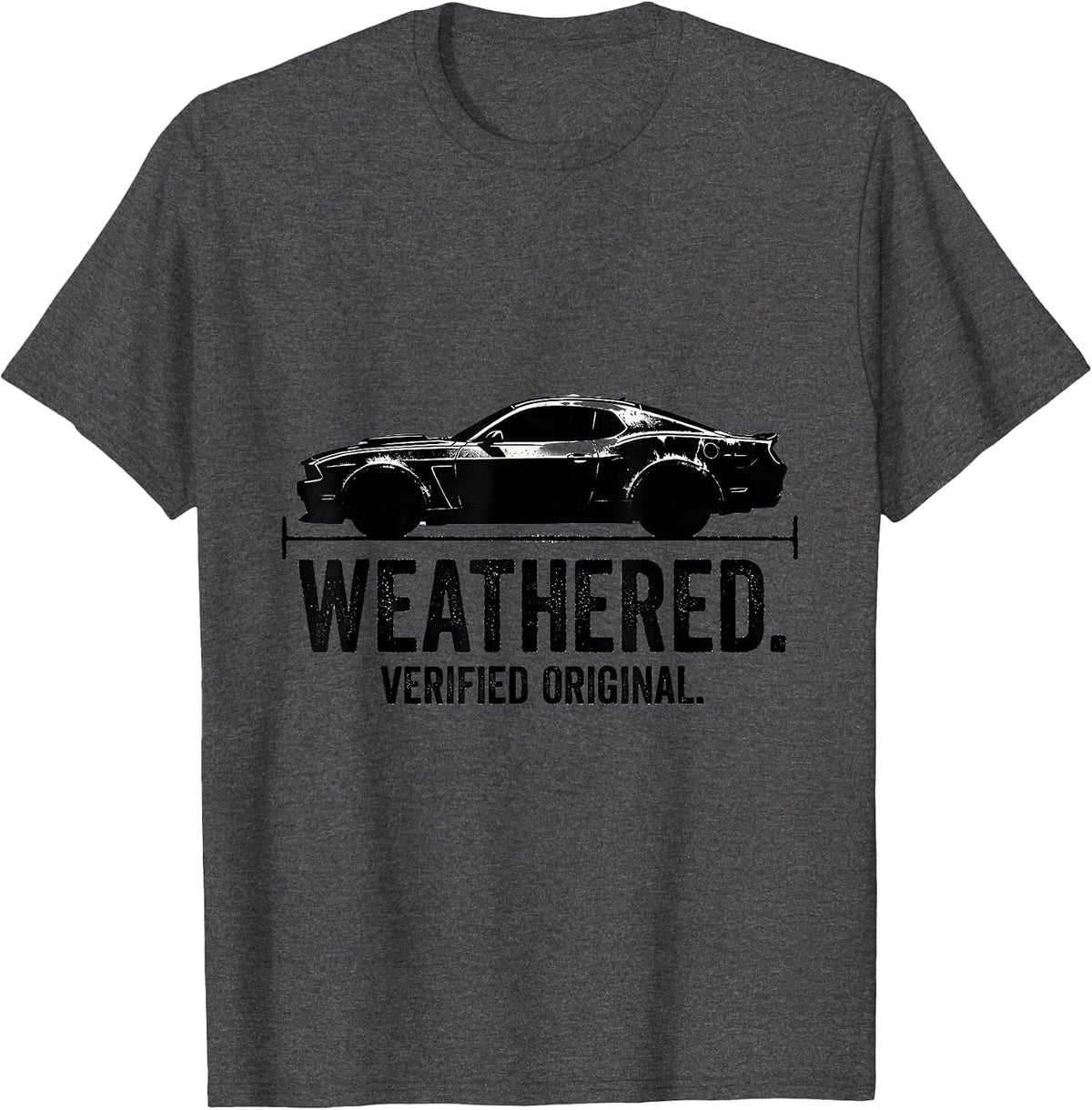 Men's Weathered Verified Original Funny Classic Car Guy Birthday T-Shirt - Dark Heather Grey