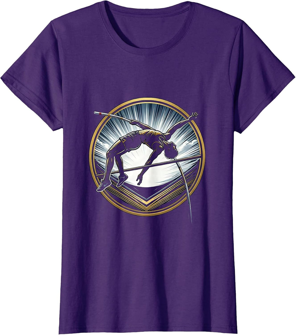 Women's Pole Vaulter Stormy Sky Athletic Graphic T-Shirt - Purple