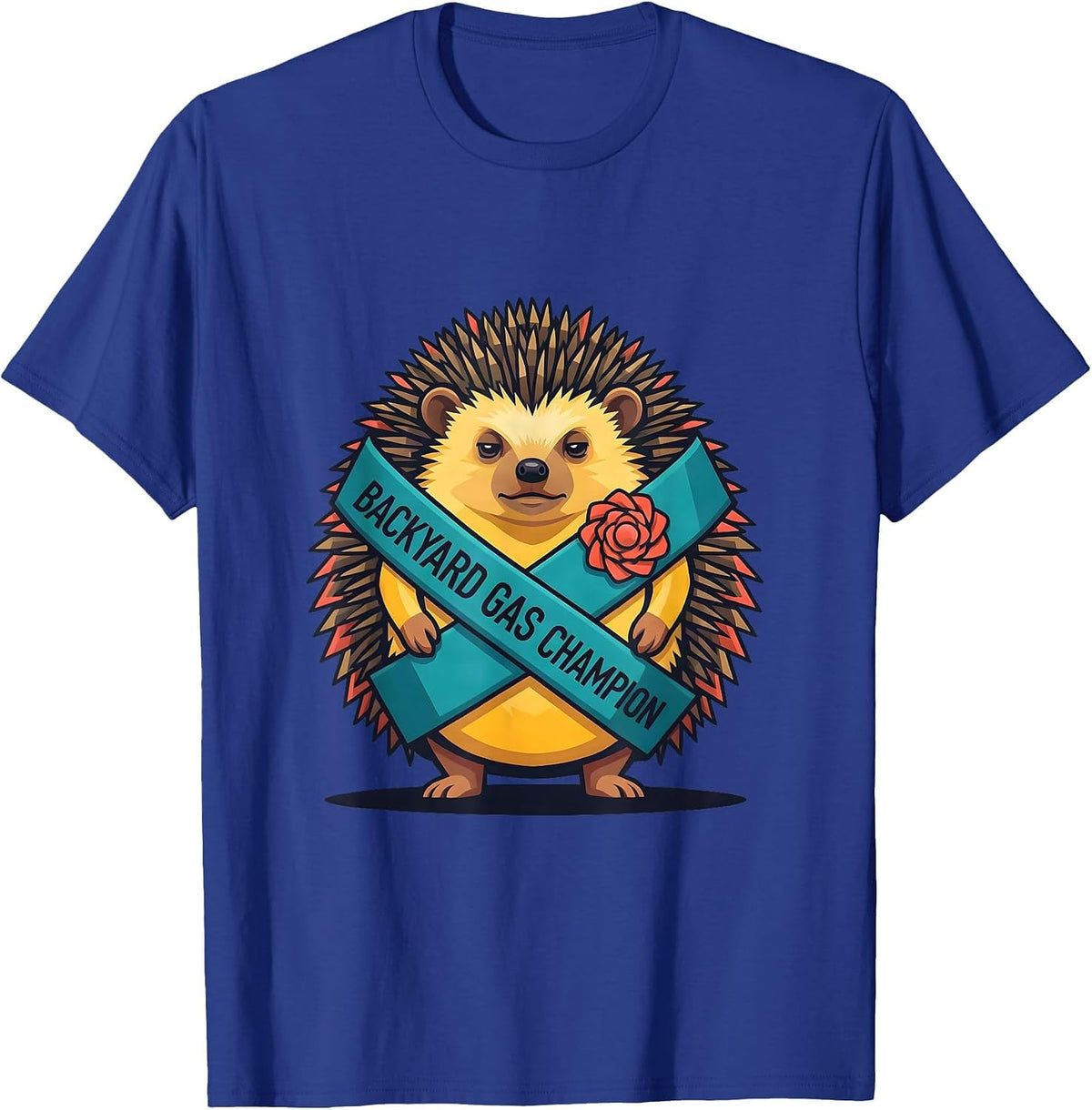 Men's Backyard Gas Champion Funny Fart Meme Adult Humor T-Shirt - Royal Blue