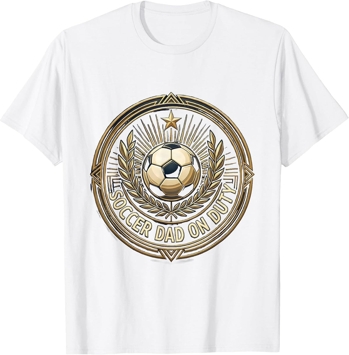 Men's Soccer Dad On Duty Graphic Design T-Shirt - White