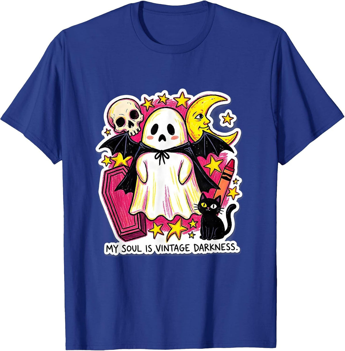 My Soul Is Vintage Darkness Goth Design T-Shirt - Royal Blue