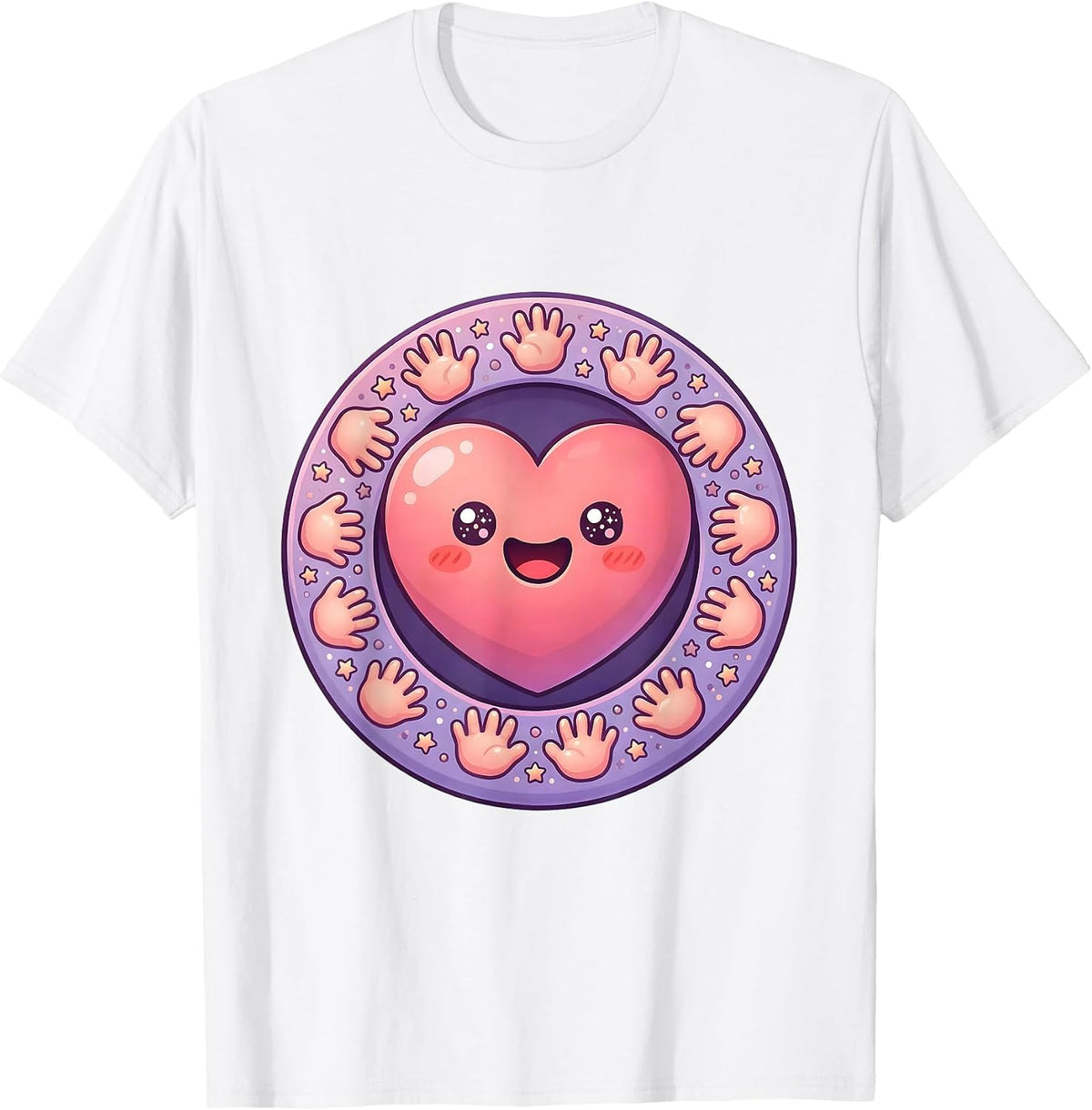 Men's Daycare Teacher Tiny Handprints Big Heart Design T-Shirt - White