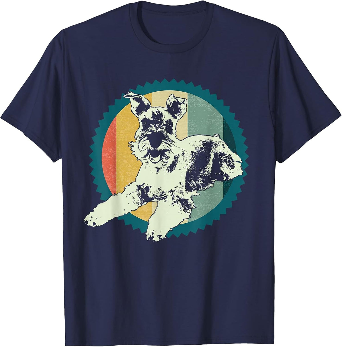 Schnauzer Standard Miniature & Giant-Schnauzer Dog T-Shirt - Navy Blue