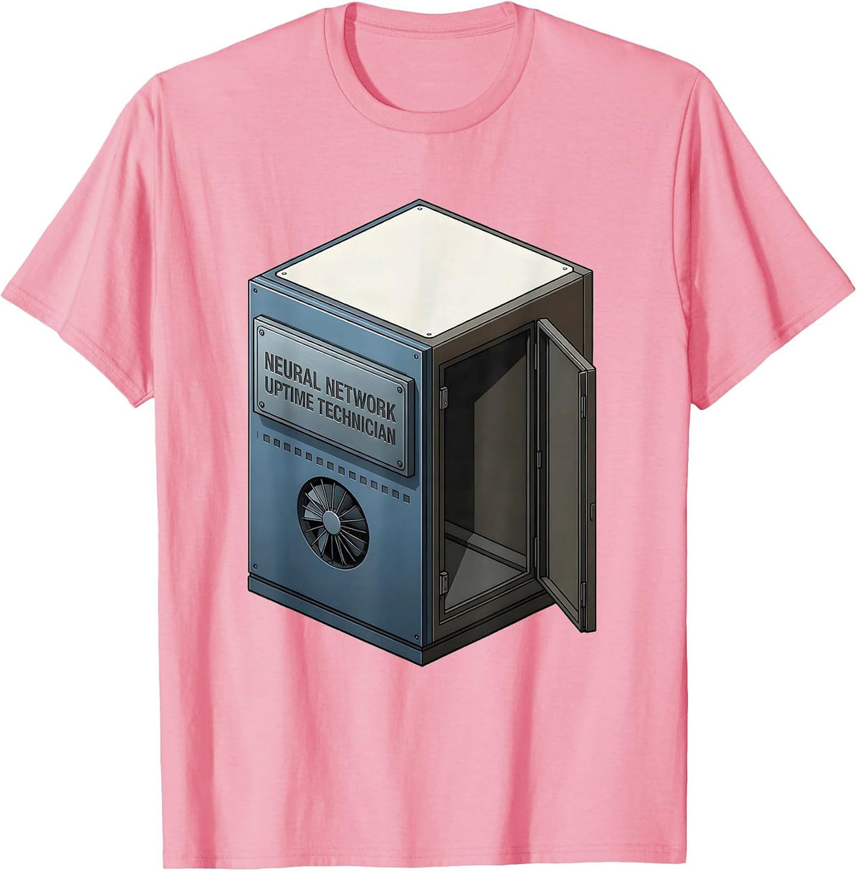 Men's Neural Network Uptime Technician Funny AI Engineer Tech T-Shirt - Pink